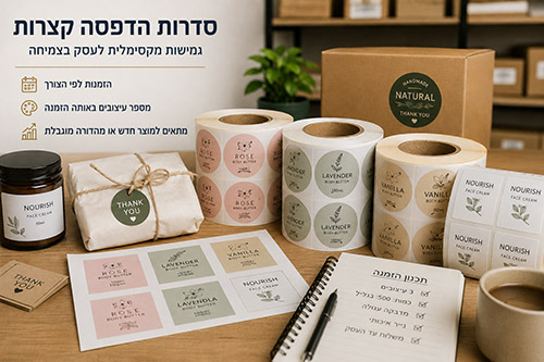 מדבקות בגלילים הדפסות קצרות